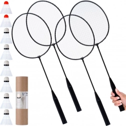 Komplet za badminton za 4 igralce z 8 žogicami, 61 cm