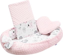 Luxury baby nest with pillow and duvet from pink minky NEW BABY