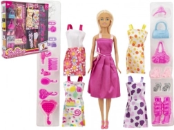 Plastična lutka manekenka 30 cm z oblačili in dodatki