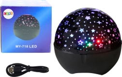 Zvezdni projektor Nočna lučka Zvočnik 2v1 črn