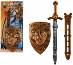 Otroški viteški meč s ščitom in nožnico 55 cm