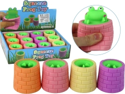 Antistresna igrača žabica, ki skoči iz soda