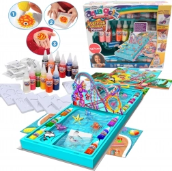 Aqua Gelz – velika kreativna set Laguna, 12 barvnih gelov in modelčki