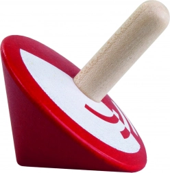 Lesena vrtavka rdeča