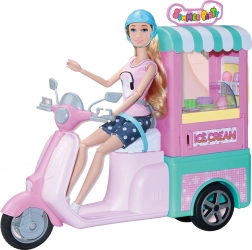 Punčka sladoledarka 30 cm s skuterjem