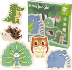 Classic World lesena prepletanka živali – komplet 10 delov