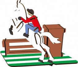 Leseni 3D sestavljanka nosilec za svinčnike Konjske dirke