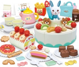 Woopie slaščičarna – rojstnodnevna torta za rezanje in čajni set, 85 delov