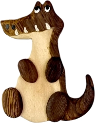 Leseni magnet krokodil – ročno izdelana dekoracija