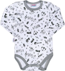 New Baby Music otroški bombažni bodi z dolgimi rokavi