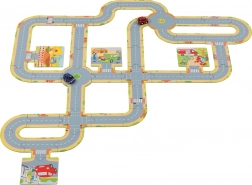 GOKI Talna avtomobilska steza – 45 delov + 2 kovinska avtomobilčka