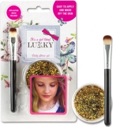 Bleščeči telesni gel Lukky s čopičem zlati