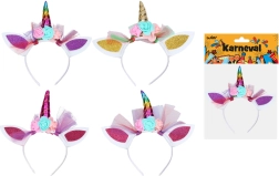 Pustni naglavni trak z rogom samoroga za otroke