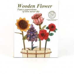 3D lesena cvetoča šopek