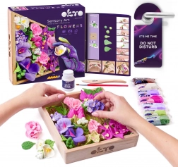 OKTO INSPIRATION Umetniški modelarski komplet DIY rože v lesenem okvirju 21x21 cm