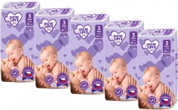 Otroške plenice za enkratno uporabo New Love Premium Comfort 3 Midi 4–9 kg, megapaket 5×48 kos