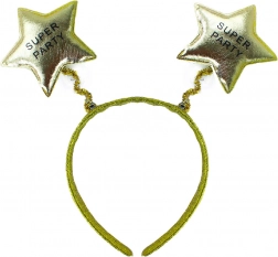 Karnevalni naglavni trak Super Zabava v zlati barvi