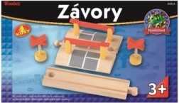 Železniški prehod z zapornicami in oznakami