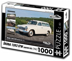 Sestavljanka retro-avtomobili Škoda 1202 STW reševalno vozilo 1000 koščkov