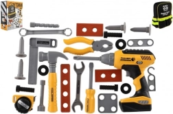 Plastični komplet orodja z brezžičnim vrtalnikom in nahrbtnikom