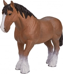 Realistična figura konja Clydesdale svetlo rjave barve