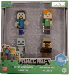 Minecraft kovinske figurice 6 cm, set 4 kos