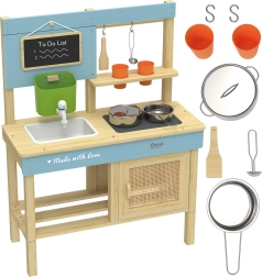 Lesena zunanja blatna kuhinja XXL s priborom CLASSIC WORLD