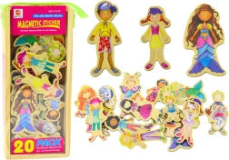 Lesene magnetne figurice v barvitih kostumih, 20 kos