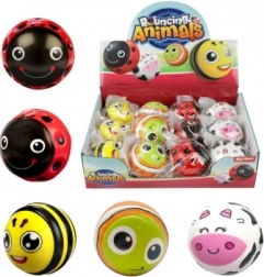 Skakajoča gumijasta žogica živalca 6 cm, mešanica motivov