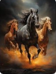 Diamantni mozaik – trije galopirajoči konji