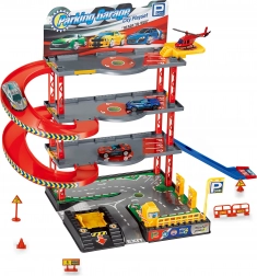 Parkirna postaja s helikopterjem in kovinskimi avtomobili 59 × 27 × 39 cm