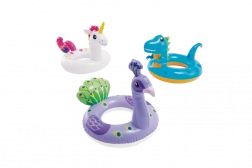 otroški napihljiv plavalni obroč žival 86 × 58 cm (lama, samorog, dinozaver)