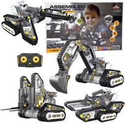 Gradbeni komplet 4 v 1 – daljinsko vodeni gradbeni stroji, 176 delov