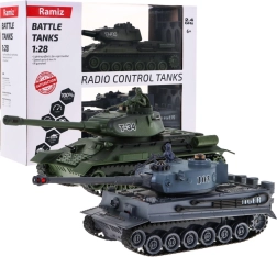 Daljinsko vodeni tanki T–34 vs Tiger v merilu 1:28 – bojni komplet 2,4 GHz