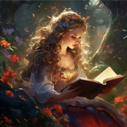 Diamantna mozaika - princesa s knjigo