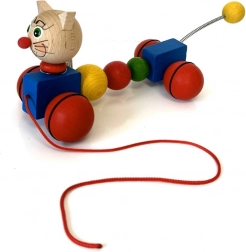 Lesena vlečna igrača Mačka