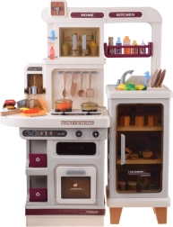 interaktivna bež otroška kuhinjica z učinki svetlobe, zvoka in pare