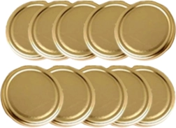 Zlati kovinski pokrovčki za kozarce za vlaganje 82 mm (10 kosov)