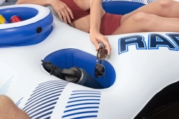 Dvoplastový napihljiv otok za 2 osebi z naslonjali in odlagalnimi predalčki