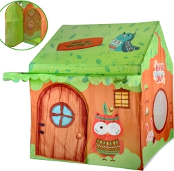 Barvit otroški šotor hiška Gozdni prijatelji s torbo