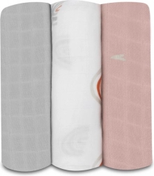 LIONELO bambusove pleničke 3 kosi, 70 × 70 cm – rainbow