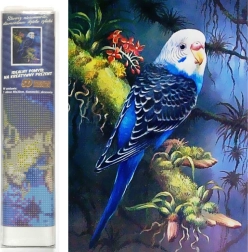 Diamantno slikanje Modra skobčevka 30 × 40 cm