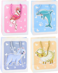 Darilna torba živali 3D pastelna