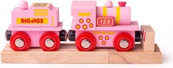 Rožnata mašinica s tenderjem BIGJIGS Rail