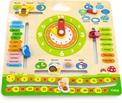 VIGA izobraževalni leseni koledar za otroke – angleški