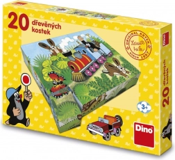 Lesene slikovne kocke Krtek in promet 20 kos