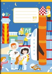 Šolski zvezek A5 s pomožno črto Vesolje