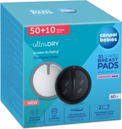 Canpol babies ultra dry 3D oblikovane prsne blazinice, črne 60+10 kos