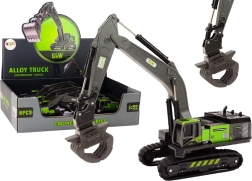 Igrača Gosenica bager s kovinskim grabilcem 1:55 črno-zelena