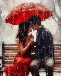 Diamantno slikanje Ljubezen v vsakem vremenu 30 × 40 cm